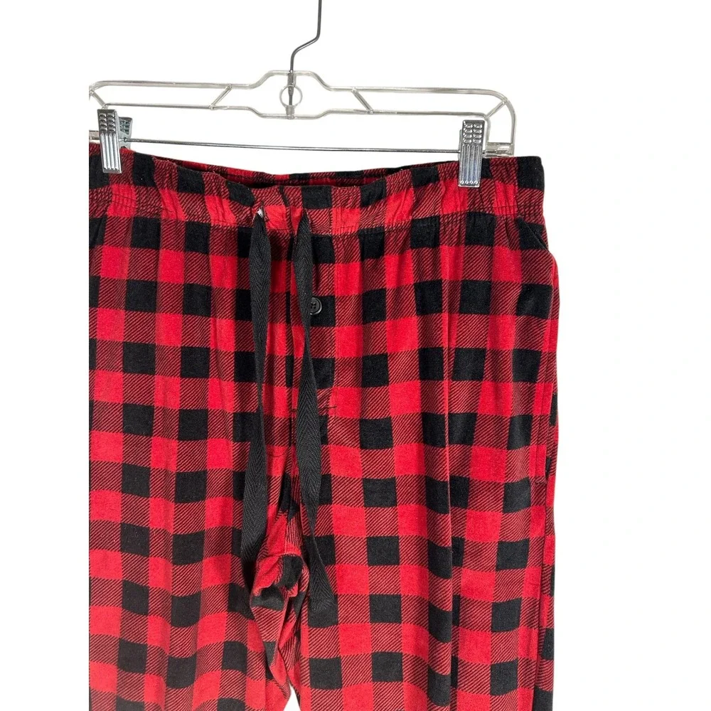 George Mens Buffalo Plaid Pajama Pants Red Black M 32-34 GE32100030853